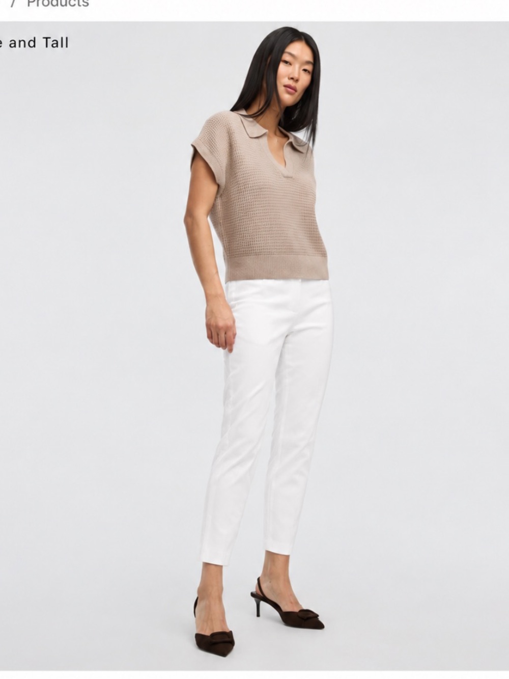 Reitmans White Ankle Crop Slim trousers